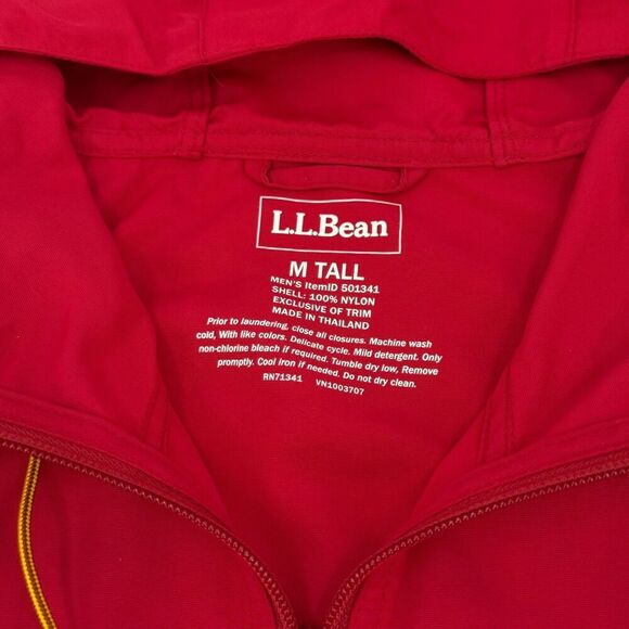 L.L. Bean Men's Mountain Classic Anorak Jacket Blue Red Colorblock Medium Tall - Picture 9 of 11